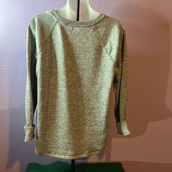 Splendid Women's Pullover Sweater M Black White Variegated Long Sleeve Cozy Knit - Picture 2 of 5